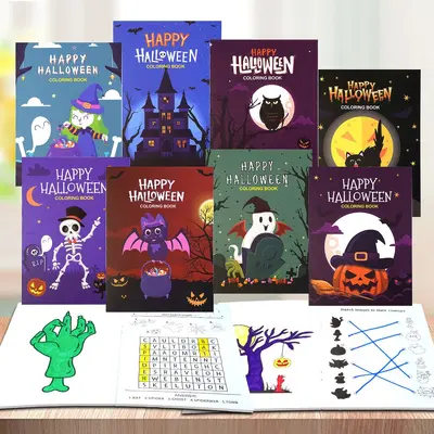 Children's Coloring Book Set, 8 Books, Halloween Theme - 3