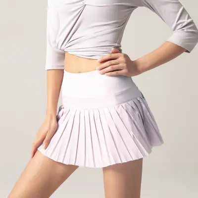 Yaz spor fitness şortu kadın anti-maruz kalma açık çabuk kuruyan pantolon-etek koşu nefes alabilen spor salonu kısa etek tenis eteği - 7