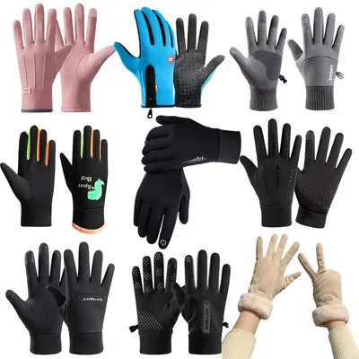 Warm Windproof Touchscreen Fleece-Lined Anti-Slip Cycling Gloves for Men and Women