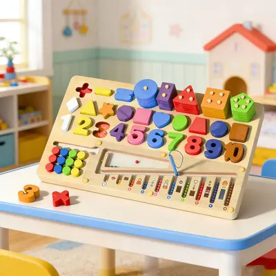 Montessori 3 yaş üstü geometrik eşleştirme yapı blokları, eğitici yapboz - 4