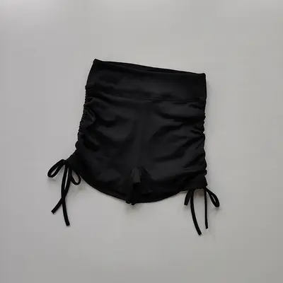 Damen-Yoga-Shorts, dreiviertel Länge, nahtlos, hoher Bund, Kordelzug - 10