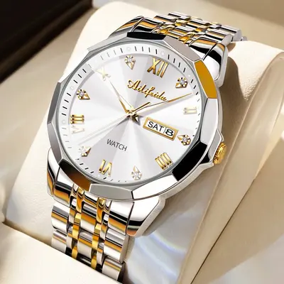 Men's Quartz Watch Hollow Caseback Calendar Luminous - 10