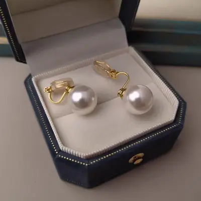 Vintage Pearl Ear Clips, Non-Piercing, Large Pearls