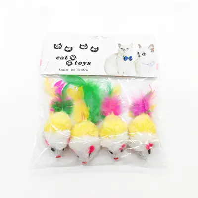 Cat Toy Set with Catnip, Cat Grass and Plush Mice in Gift Box - 5