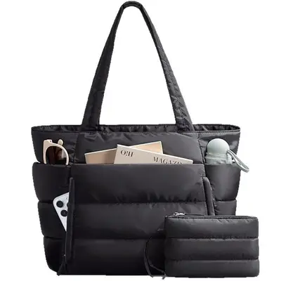 Women's Tote Bag, Large Capacity, Quilted, Multi-Compartment, Commute and Fitness