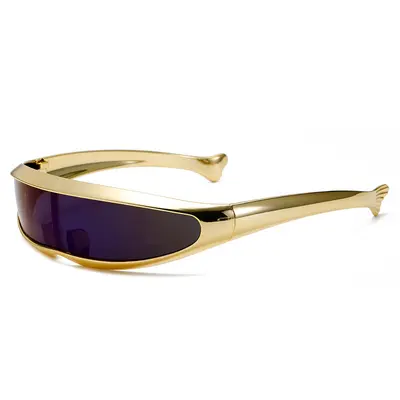X-Men Style Sunglasses, Laser Pattern, Mercury Lens, One-Piece Frame - 10