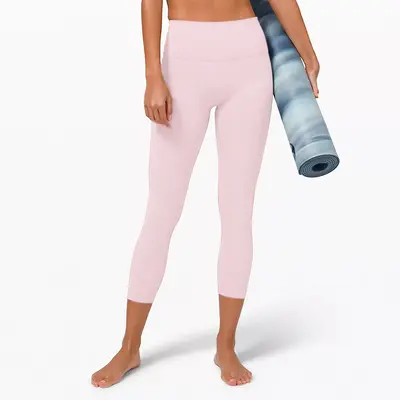 Damen-Yogahose mit hohem Bund, Lycra, gerauter Stoff - 10