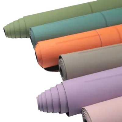 Natural rubber yoga mat alignment lines wet-dry non-slip