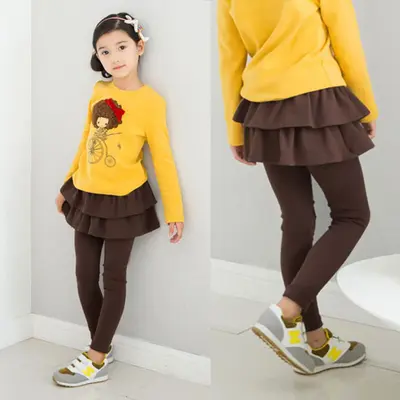 Mädchen Frühlings-/Herbst-Rockhose, elastisch, mehrfarbig