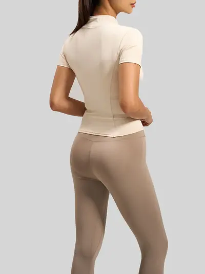 Juyitang High-Stretch Yoga Set with Stand-Collar Jacket for Women - 4