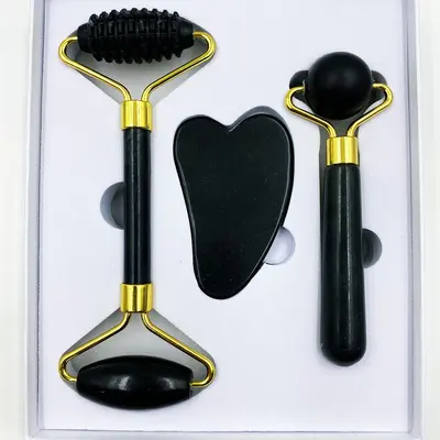 Natural jade beauty device dual-head jade roller face massage complete set beauty device export jade wholesale - 4