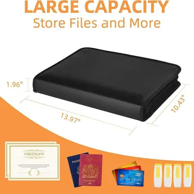 Multi-Layer Fireproof Document Bag, Foldable Accordion File Organizer