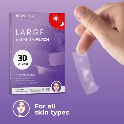 Cross-border Exclusive 30pcs Tea Tree Essential Oil Acne Patches Gentle Thin Breathable Transparent Large Size Acne Patches
