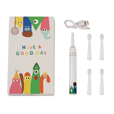 Kids Sonic Electric Toothbrush, USB Rechargeable, 4 Brush Heads, Waterproof - 6