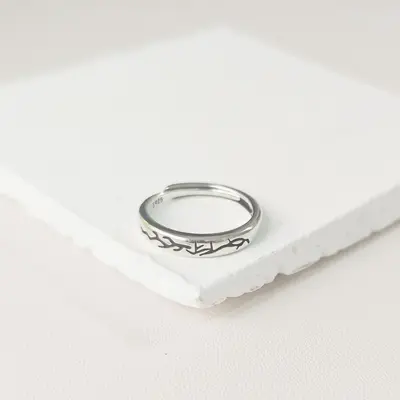 Hip-Hop Men's Index Finger Ring, Retro Open Band, Adjustable