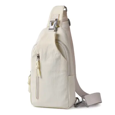 Women's chest bag, multi-compartment crossbody mini backpack, nylon - 6