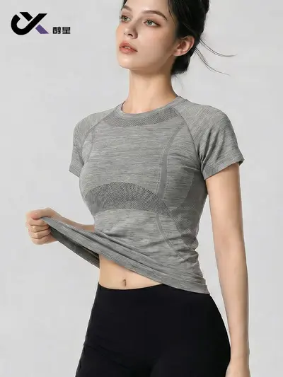 Damen Pilates-Yoga-Kurzarmshirt - 5