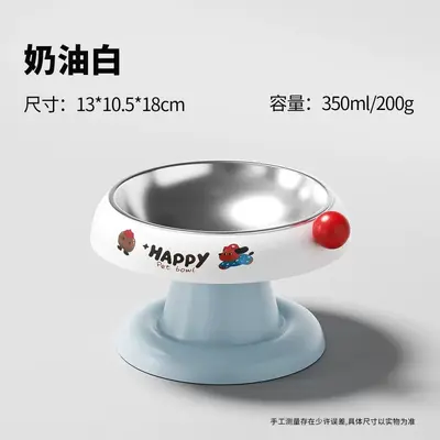 Paslanmaz Çelik Evcil Hayvan Kasesi Kedi Kasesi Köpek Kasesi Yüksek Ayaklı Boyun Korumalı Anti-Devrilme Dopamin Renkleri Kedi Yem Kasesi Kedi Kabı Köpek Kabı - 7