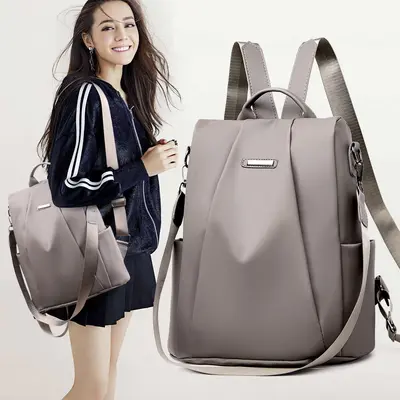 Women's Backpack, Nylon Oxford Fabric, Water-Repellent, Large Capacity for Travel