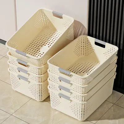 Plastik Saklama Sepeti Ev Büyük Boy Atıştırmalık Çeşit Eşya Saklama Sepeti Büyük Kapasiteli Çok Fonksiyonlu Saklama Kutusu Mutfak Organize Sepeti