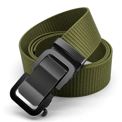 Men's casual imitation nylon belt seamless automatic buckle cargo pants belt export simple multifunctional versatile pants belt
