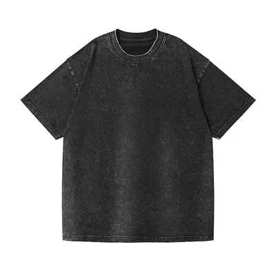 Men's Washed Cotton Short-Sleeve T-Shirt, Loose Drop-Shoulder Fit