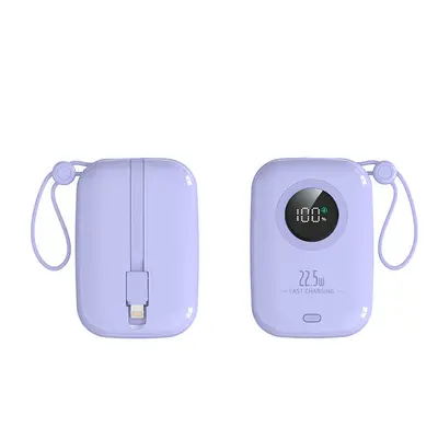 Şarj Cihazı Süper Hızlı Şarj 3C Sertifikalı 22.5W Dahili Kablo 10000mAh Özelleştirilmiş Büyük Kapasite Yeni Mini Model