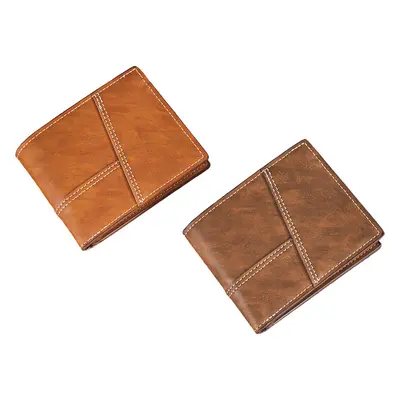 Horizontal plain men's wallet for daily use with coin compartment and card slots - 6