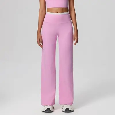 Yogahose mit Kontrastfarben, gerades Bein, lockere Passform - 8