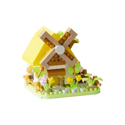 Совместим с Lego Dreamzzz Four Seasons Windmill House Architecture Street View Micro Particle High Building Block Assembly Educational Toy Wholesale Dropshipping