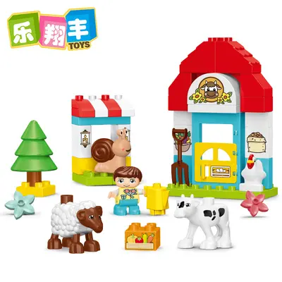 Kinder-Großbausteine ab 3 Jahren, Bauernhof-Tiere-Set zum Zusammenbauen, Kindergarten, für Jungen und Mädchen, DIY-Lernspielzeug zum Stecken und Bauen, Großhandel