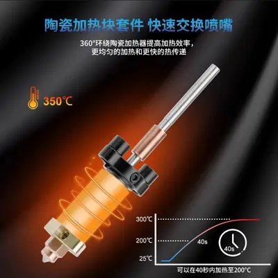 Chuangxiang K2 Plus seramik sertleştirilmiş çelik nozul sıcak uç kiti