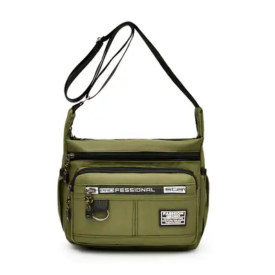 Men's Large Capacity Sporty Messenger Bag, Letter Print Crossbody - 10