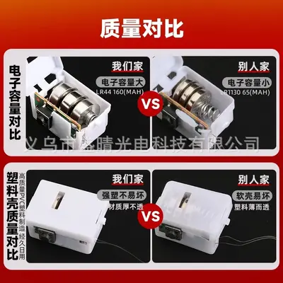 跨境0.5米1米2米3米5米led铜丝花束蛋糕装饰小彩灯灯串闪灯小白盒 - 5