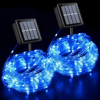 LED Solar String Lights, Copper Wire, Waterproof Decorative Colored Outdoor Light String - 10