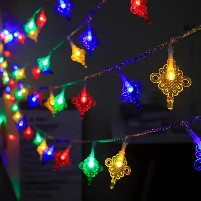 Solar Red Lantern LED String Lights, Outdoor Spring Festival Decor - 11