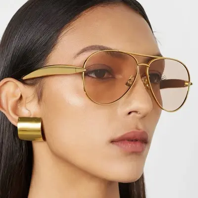 Retro-Sonnenbrille mit Doppelsteg und großem Rahmen - 4