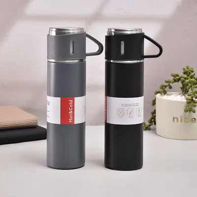 Stainless Steel Insulated Cup, 3 Lids, Gift Box Set - 5