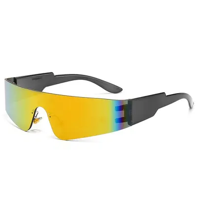 Punk-Sportsonnenbrille, einteiliges rahmenloses Design - 5
