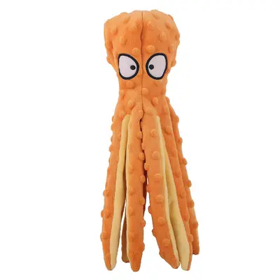 Plush Octopus Squeaky Dog Toy, Chew-Resistant - 9