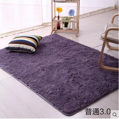 Modern Wool Rug for Living Room, Rectangular Silk Look Carpet - 9