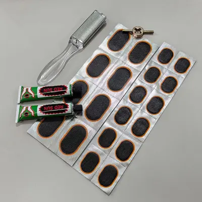 Tire Repair Patch Glue and Repair Kit for Bicycles and Motorcycles - 9