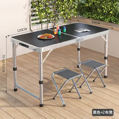 Offener Tisch tragbarer Aluminium-Legierung klappbarer Esstisch Klapptisch und Stühle Picknick Kleiner Tisch Standtisch Runder Quadrattisch Rohrtisch - 13
