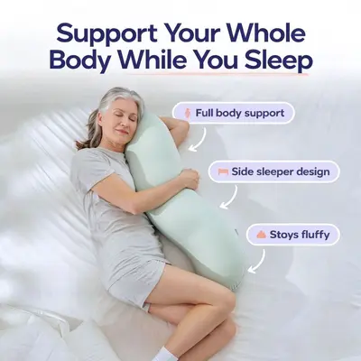 Long Body Pillow for Leg Support, Side Sleeping and Pregnancy - 12