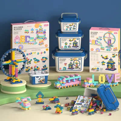 Portable Gift Box] DIY Buildable Particle Building Blocks Educational Toys for Children Wholesale Cross-border Amazon