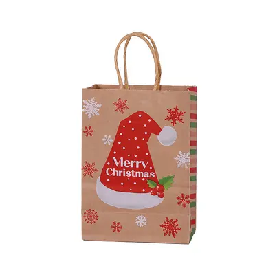 Christmas Tote Bag Kraft Paper Bag Gift Bag Wholesale Clothing Shopping Bag Snowflake Elk Gift Bag