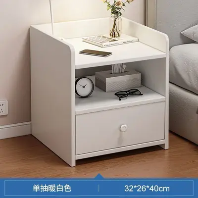 Minimalist Bedside Cabinet with Lock and Mini Drawers - 7