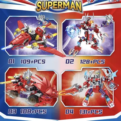 Mecha Model Building Blocks, Small Particle Set for Boys, 4-in-1 - 5