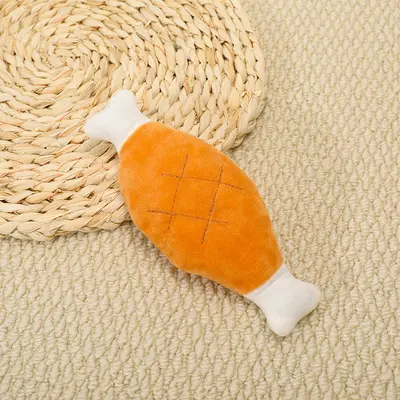 Squeaky Plush Dog Toy, Durable Bite-Resistant, Yellow Duck - 11