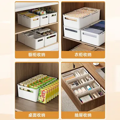 Expandable cabinet storage box with wheels, drawer dividers - 6